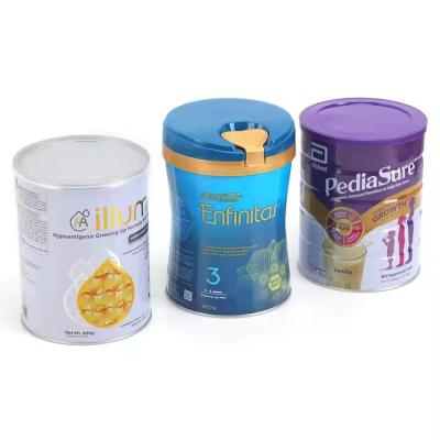 China Round Tin Can Factory Cost Price Metal Container For Food Storage In Milk Powder Packaging for sale