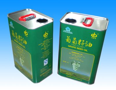 China Farbkunststoffgriff-leeres Öl Tin Can des Speiseöl-5000ml des Eimer-4 zu verkaufen