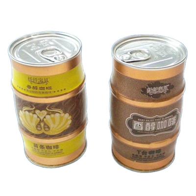 China 4 Color Coffee Tin Cans 500ml Milk Round Metal Container for sale