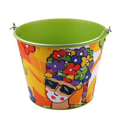 China Partij Mini Metal Tin Buckets 0.35mm Decoratieve Emmersemmers Te koop