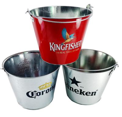 China Wein-Eimer CMYK 8L Metallgalvanisierte großes Tin Ice Bucket zu verkaufen