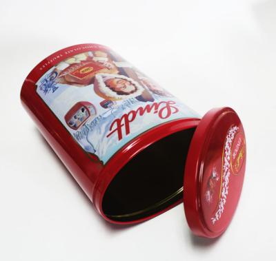 China biscoito Tin Box Round Embossed Cookies Tin Can da tampa do lnner à venda