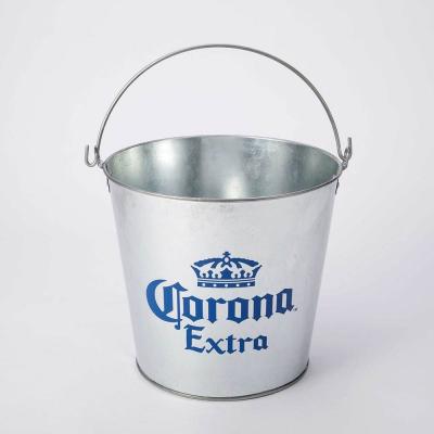 Китай Galvanized Metal Ice Tin Bucket Tinplate Popcorn Bucket Metal Beer Bucket With Customized Logo продается