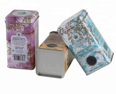 China OEM Square Metal Tea Coffee Tin Box With Clear Window for sale