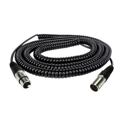 China Microphone OEM High Definition Male To Female 3 PIN Connector Microphone Audio DMX XLR Cable For Stage Light Equipment Spiral Cable for sale