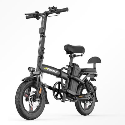 China ASKMY Mini Folding Adult Electric Cycle E Bike 1402 Steel City Bikes Electric Bicycl Bicycle Portable Removable Battery For Sale for sale