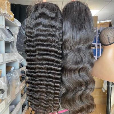 China Wholesale Virgin Body Wave Cuticle Aligned Raw Unprocessed Human Hair 100% Body Wave Transparent Lace Wigs For Black Women for sale