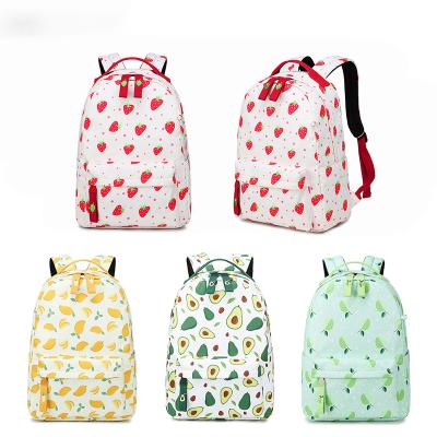 China Hot Selling Waterproof Young Lady Fruit Printing Sports Bag Cute Backpack School University Bookbag For Girl Backpack Bag for sale