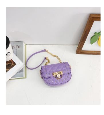 China Mini Kids Fashion Trend Small Girls Handbags Rivet Handbag For Kids Popular Cute Chain Purses for sale