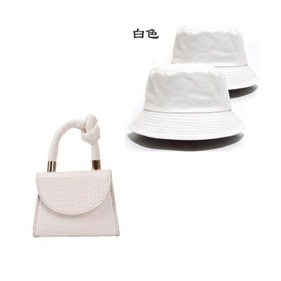 China Fashion crocodile designer private label handbags for women bag and bucket hats girls pinch and hat sets for sale