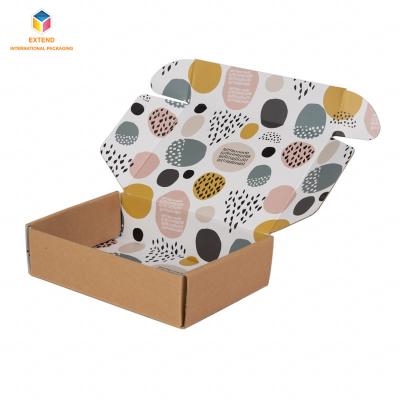 China Recyclable Custom Logo Folding Kraft Cardboard Carton Packaging Corrugated Mailer Shipping Paper Boxes for sale