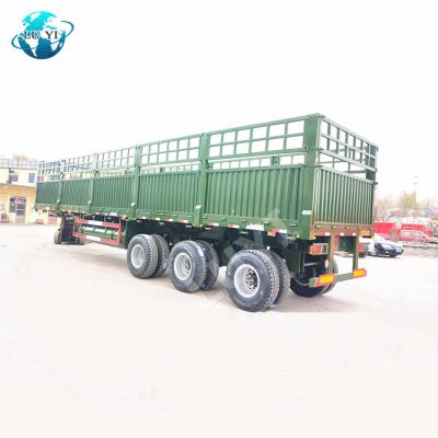 China New Lightweight Truck Trailer Stake Barrier 3 Axle 60T Bulk Cargo Poultry Barrier Stake Semi Trailer for sale