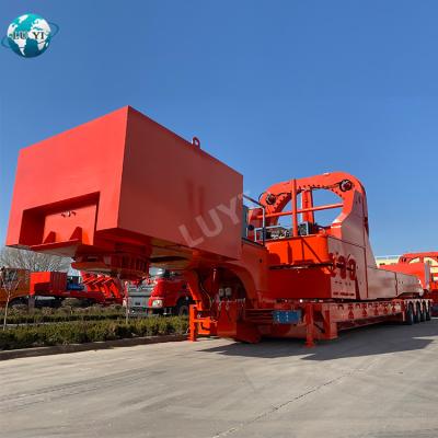 China Truck Trailer 4 Line 8 Axles Low Bed Wind Turbine Blade Transport Trailer For Mountain Road Condition for sale