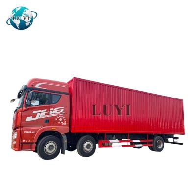 China China FAW 6*4 10 wheeler dry cargo box truck van trucks brand new price 7000X2500X3150MM for sale