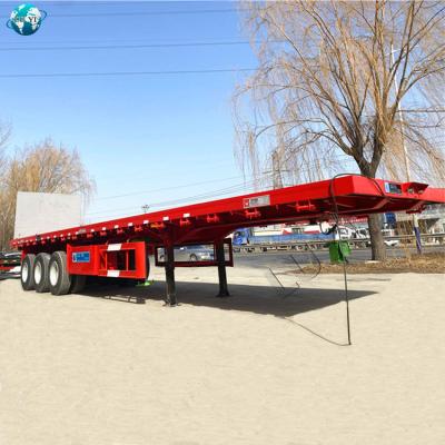 China 30 40 45 ft truck trailer 3 axles 20 container semi trailer truck flatbed trailer for sale for sale