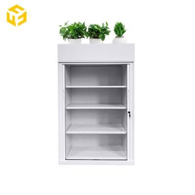 China Modern Tambour Door Storage Cabinet with Planter Box on Top for sale