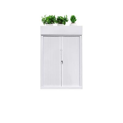 China Modern Luoyang Factory Tambour Unit Office Metal Filing Cabinet with Planter Box on Top Commercial Use for sale