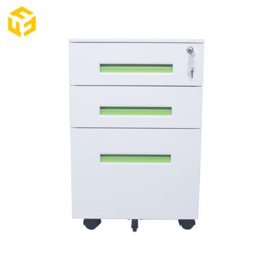 China A4 Modern Assembled Mobile Filing Cabinet 3 Drawer Pedestal for sale