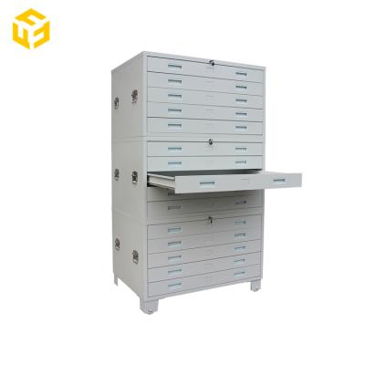 China Gray Steel Office Drawing Cupboards A0/A1 Modern Metal Filing Cabinet for sale