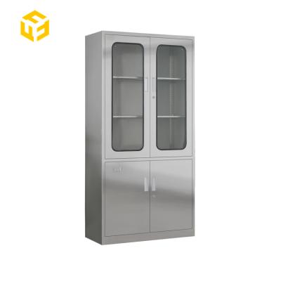 China New Design Modern 2 Tier Stainless Steel Instrument Cabinet For Hospital Metal Cabinet for sale