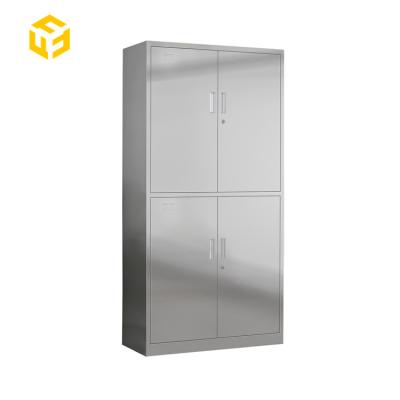 China Modern high quality beauty salon and hospital use stainless steel 4 door storage cabinet commercial use for sale