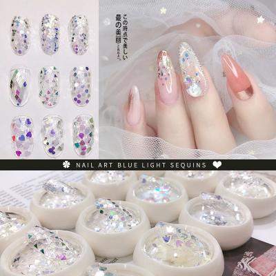 China Ultra-thin Glitter Butterfly Shape Instant Round Sequins Nail Decoration Paillette DIY Colorful Mixed Size Nail Decoration for sale