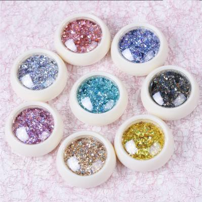 China Nail Art DIY 6 Color Aurora Colorful Laser Sequin Metal Slices Powder Fading Flashing For Nails Art DIY for sale