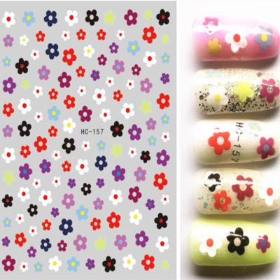 China 2021 Fashionable Japanese Colorful Flower 3d Flower Nail Stickers Nail Decal For Nail Accesorios Manicure for sale