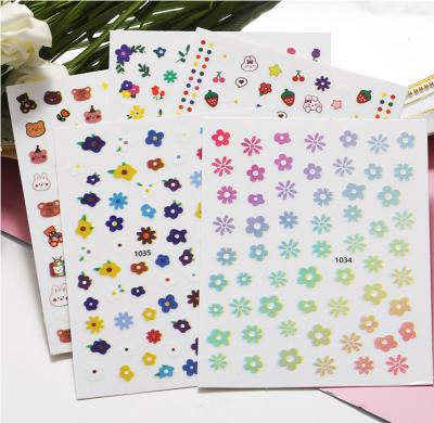 China Nail Beauty Products Back Flowers Daisy Fruit Sun Pop Finger Nail Stickers Nail Foil Decals Cute Nail Polish Stickers Manicure for sale