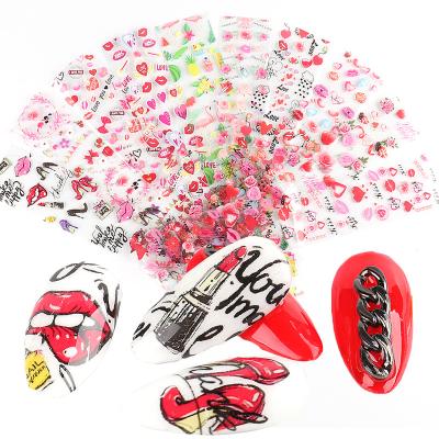 China Nail Foil Sticker Polish Romantic Valentine Nail Foil Set Nail Art Decor Flower Nail Art Transfer Sticker Slider Manicure for sale