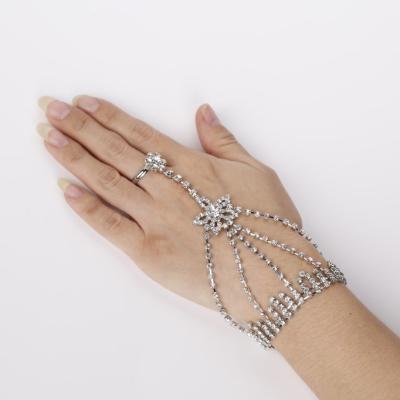 China Cheap Romantic Craft Crystal Glass Rhinestone Bracelet With Anklet Bracelets Rings Hand Ornament for sale