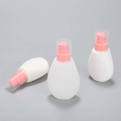 China 65ml 85ml 125ml PE Cosmetic Empty Skin Care Bottle White Pump Lotion Pump Tube For Cosmetic Packaging for sale