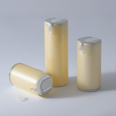 China New Design Cosmetic High Quality Airless Bottle Cream Bottles Plastic Cosmetic Skin Care Packaging Yellow Cosmetic Bottles for sale