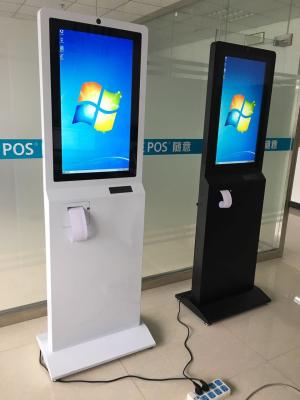 Cina 55 pollici del touch screen di posizione di struttura di marmo nera regolare del chiosco diritto terminale del pavimento in vendita