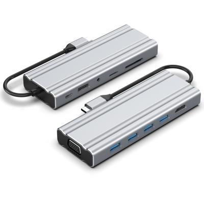 China Mobile Phone Types / Computer Favorable Price High Cost Aluminum Alloy Usb Hub 3.0 With Type C Hub 11 In 1 for sale