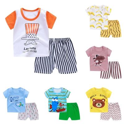 China New Casual T-shirts Children's Summer Shorts Wrapped Clothes Baby Shorts Summer Letter Suit Boys' Two-Piece Suit Children's Clothing for sale