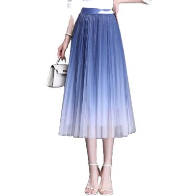 China Wholesale 16 Colors Anti-Static Fashion Saias Faldas With Belt Skirt Ladies Casual High Waist Plain Long Midi Pleated Skirts Women for sale