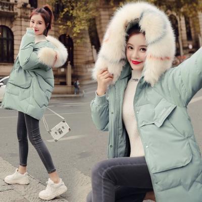 China Wholesale Hot Sale Thin Cotton Coat Ladies Waterproof Over The Knee Long Fur Collar Down Detachable Hooded Cotton Jacket Women's Coat for sale