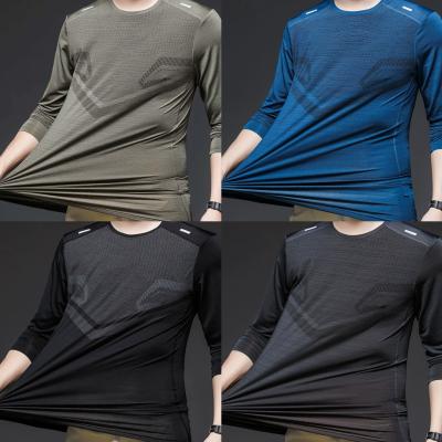 China Summer spring/ice silk cotton fashion trend cationic Quick-drying clothing Sweat-absorbent new QUICK-DRY men's short-sleeved T-shirt for sale