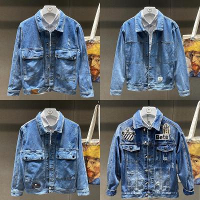 China 2022 Autumn Casual Slim Denim Jacket Jean Jackets Plus Size Men's Jacket High Quality Reversible for sale