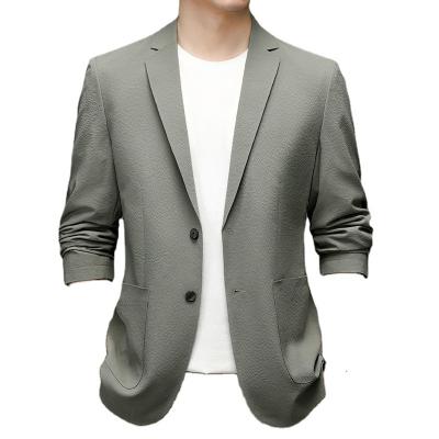 China Plus size 2022 spring and autumn men's suits young and middle-aged simple and slim two-button suit jackets choose western all-match tops for sale