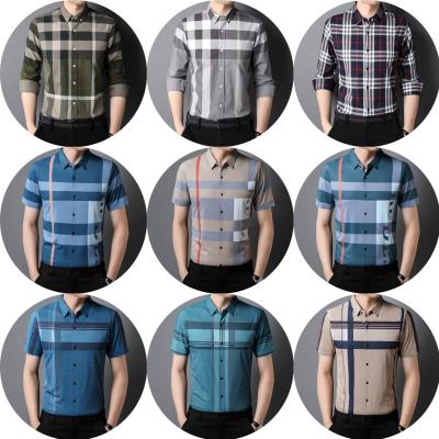 China Anti-pilling Spring and Autumn New Fashionable Loose Men's Clothing Daily Casual Men's Long Sleeve Shirt New Elastic Plaid Shirt for sale