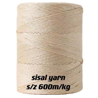 China Sustainable Sisal Yarn S/Z Twist 600m/kg For Sisal Rope Core Of Elevator Cut for sale