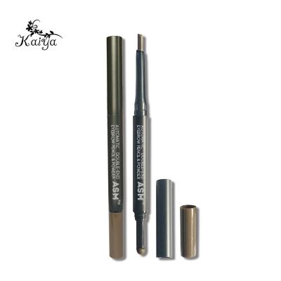 China OEM Waterproof Cosmetic 2 In 1 Automatic Double Eyebrow Pen And Powder Eyebrow Makeup Pen for sale