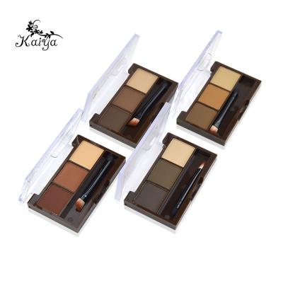 China OEM Waterproof MAKEUP PROFESSIONAL Private Label Brown Eyebrow Cake Powder Brow Tint Palette 3 Colors Blonde Waterproof Eyebrow Kit for sale