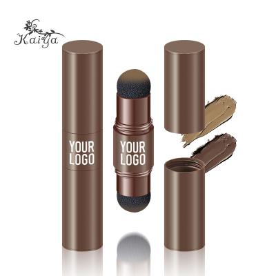 China Private Label Brown Waterproof Brows Cosmetic Long Lasting Smudge Proof Pomade 2 Color Waterproof Double Sides Eyebrow Stamp for sale