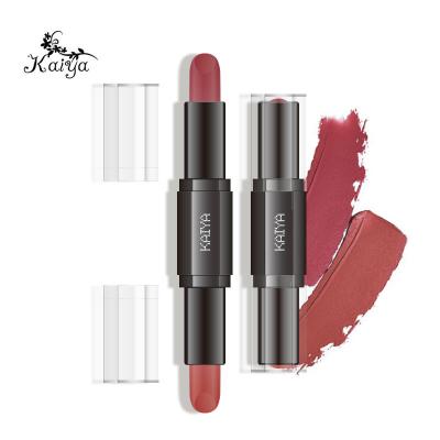 China Waterproof 2 in 1 Double Ended Wholesale Private Label Matte Lipstick Hexagon Lipstick Tube Lipstick for sale