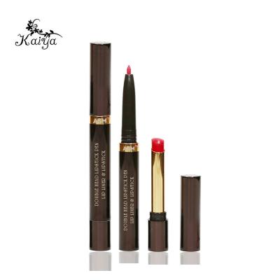 China OEM Makeup Waterproof Cosmetic Factory Sale New Matte Moist Double End Lipstick Micro Lip Liner Pen for sale