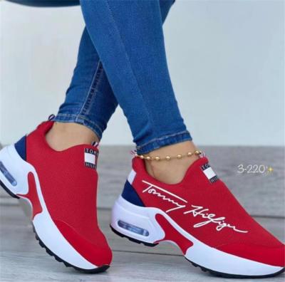 China Fashion Trend Europe And The United States Large Size Thick Bottom Letter Embroidered Color Matching Casual Sneakers for sale