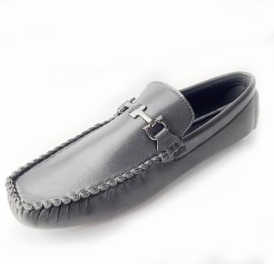 China New Style Men's Fashion Trend Black Boat Loafer Cowhide Leather Slip-on Casual Shoes for sale